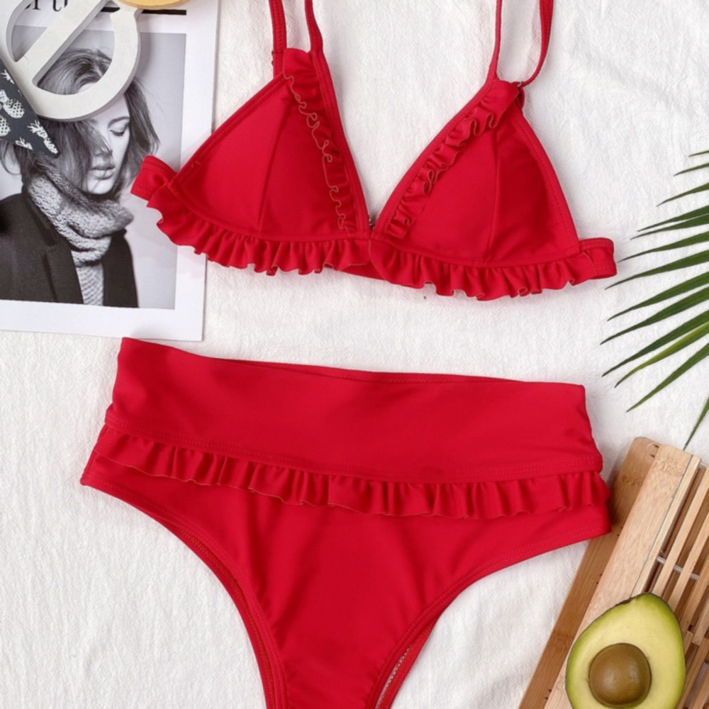 Red Ruffle Bikini Set - Picture 5 of 5